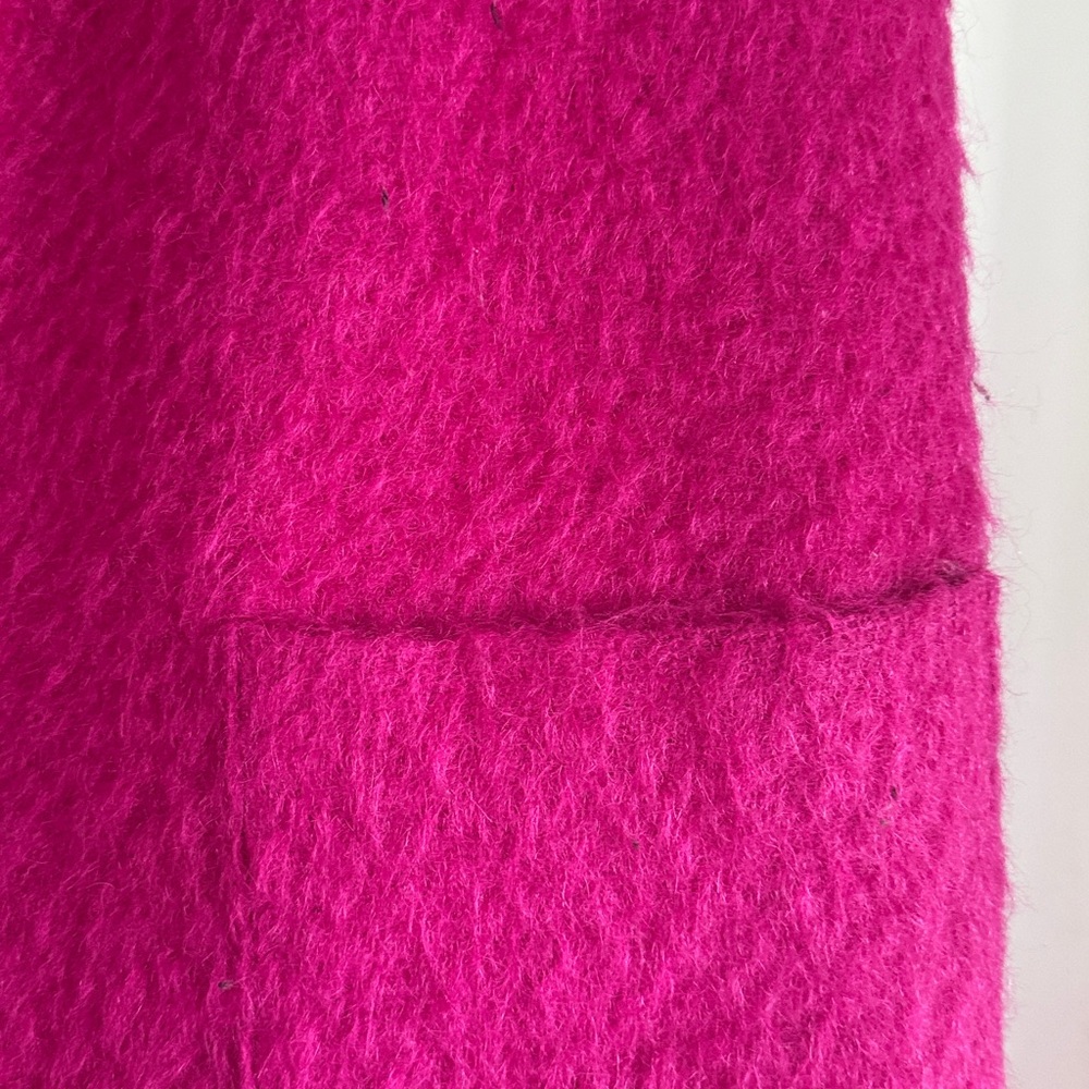 Mohair Hot Pink Women's Long Coat - Picture 13 of 13